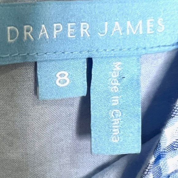 Draper James Blue Gingham Seersucker Sleeveless Faux Wrap Ruffle Dress Size 6 8 - Picture 3 of 10